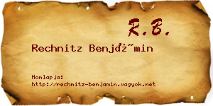 Rechnitz Benjámin névjegykártya